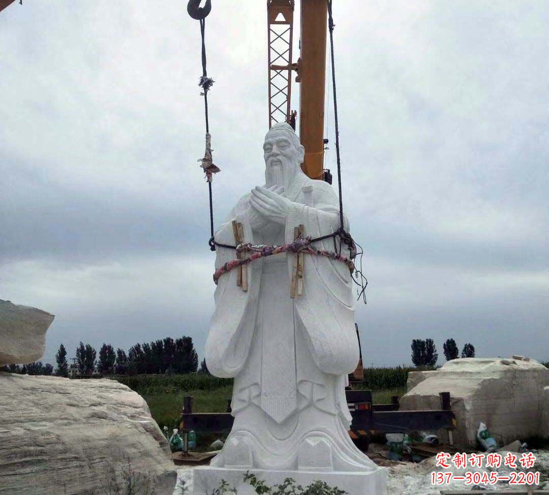 运城超越传统汉白玉校园孔子雕塑