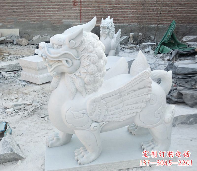 运城品质卓越的汉白玉独角兽雕塑