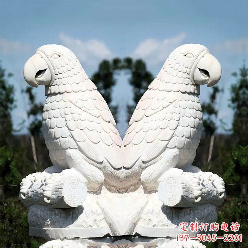 运城汉白玉鹦鹉石雕,令你赏心悦目