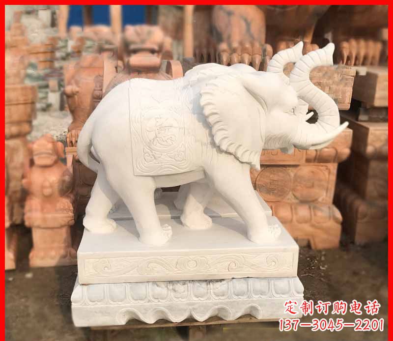 运城汉白玉招财大象雕塑