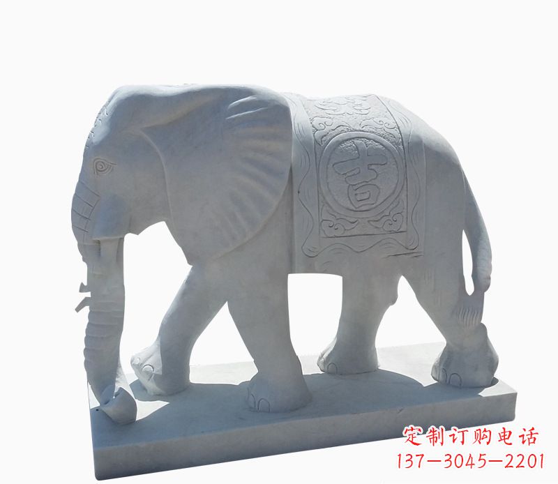 运城桃花开,当铺金,汉白玉大象雕塑,吉祥引财