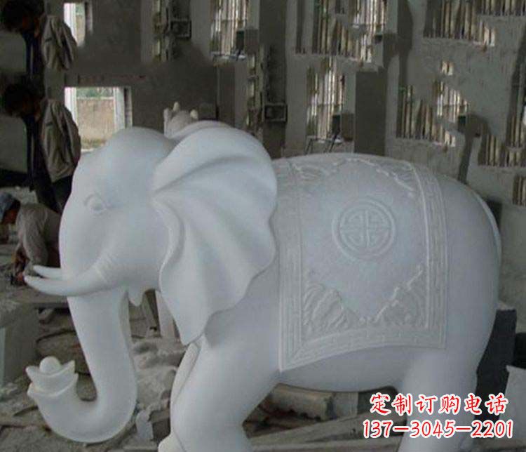 运城汉白玉大象雕塑,带来好运