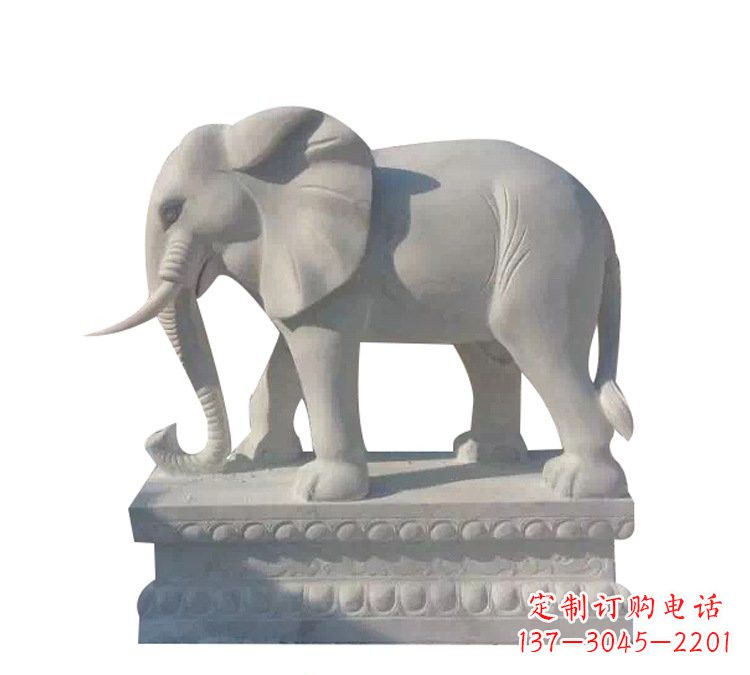 运城精美绝伦的汉白玉大象雕塑