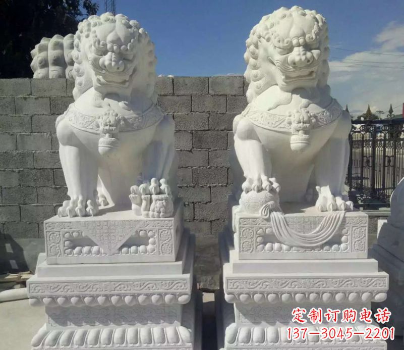 运城汉白玉镇宅狮子石雕,完美贴近生活