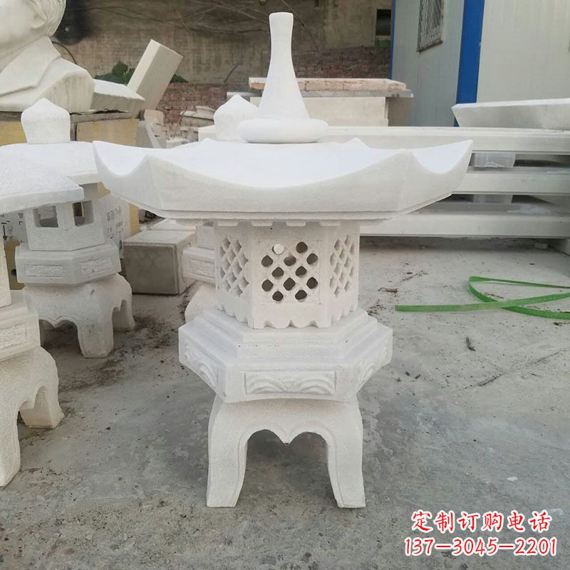 运城汉白玉中式石雕灯笼