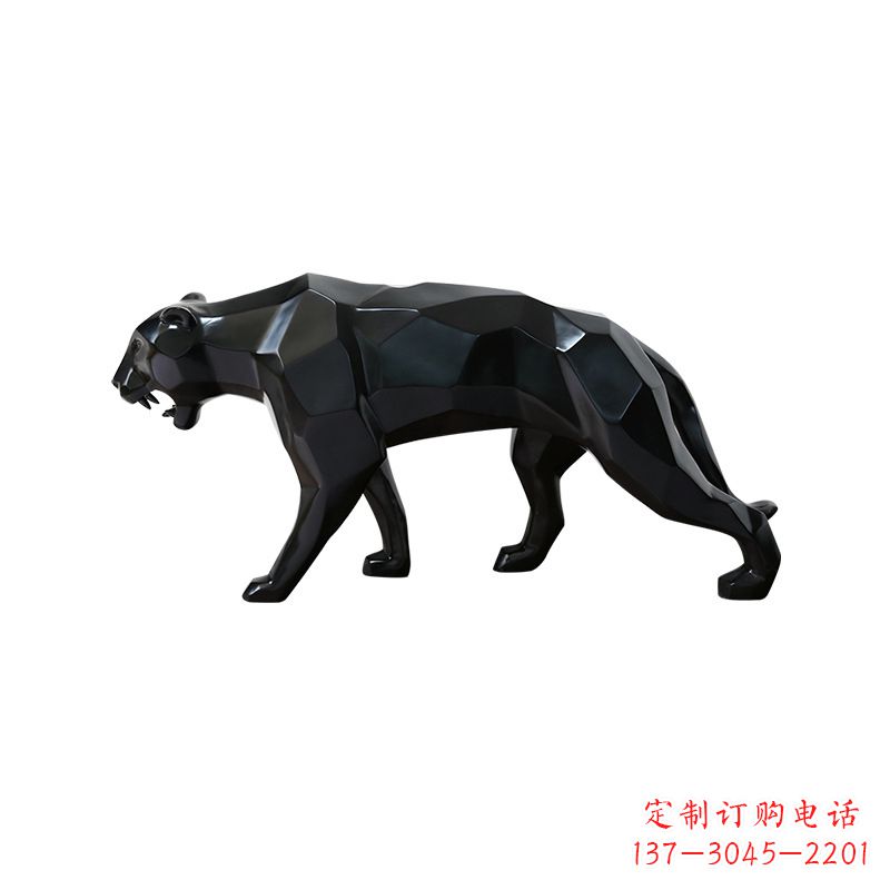 运城黑色魅力,豹子玻璃钢雕塑