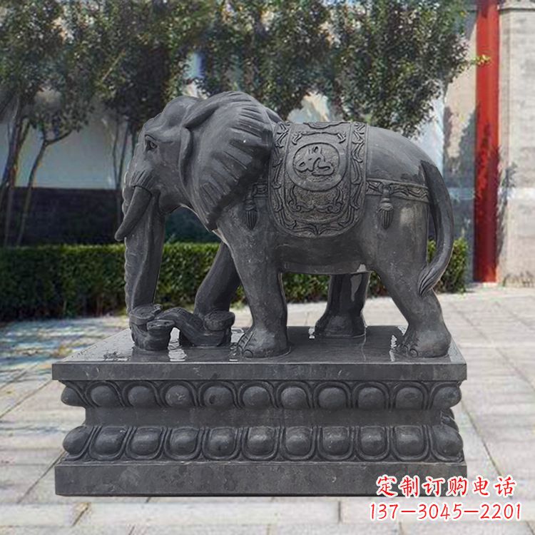 运城黑色大象石雕，独特雕塑制作享受