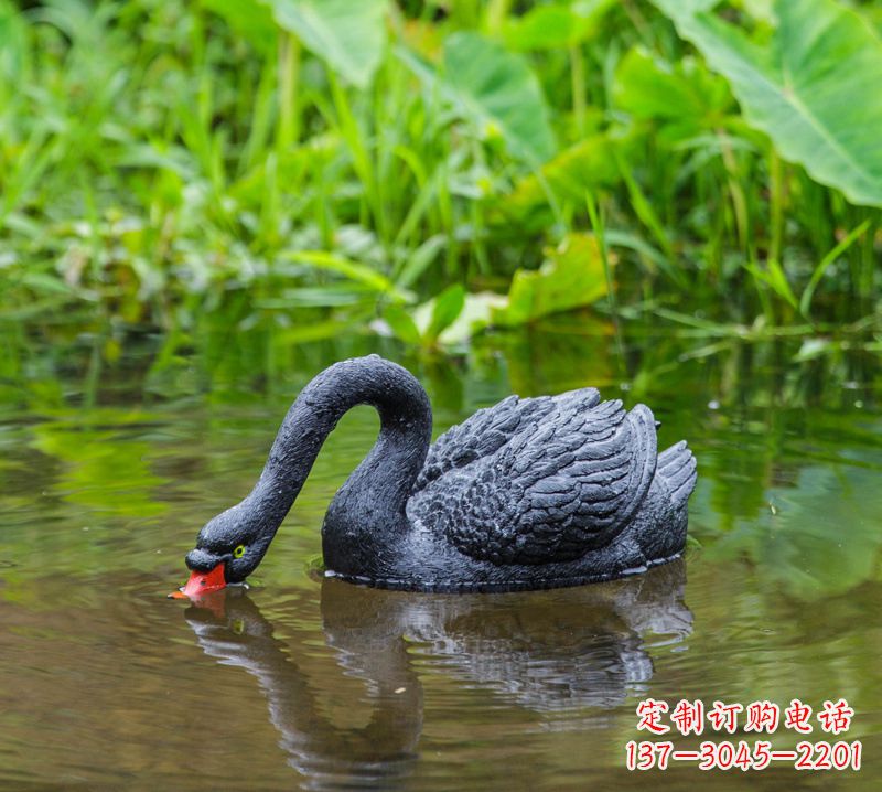 运城黑天鹅雕塑，水塘装饰摆件