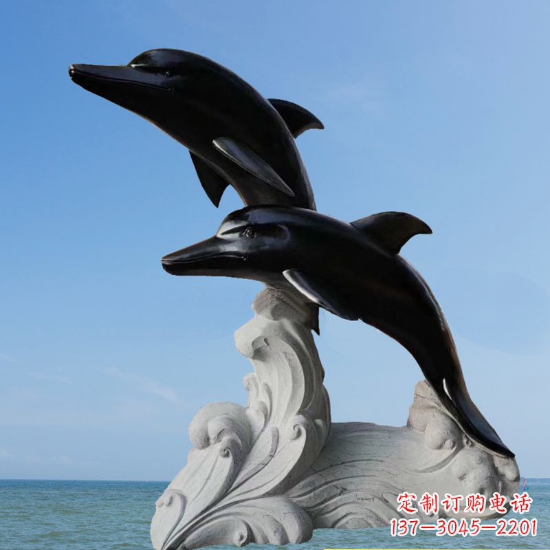 运城黑曜石海豚石雕,让您的家园更加精美