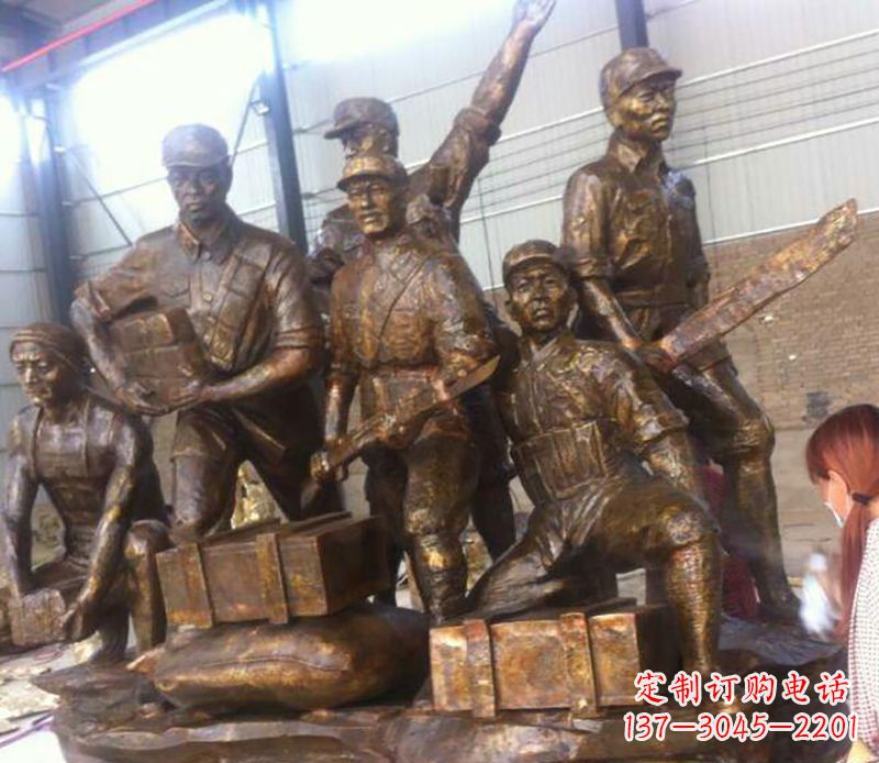 运城把热血历史纪念永久铸就——红军雕塑