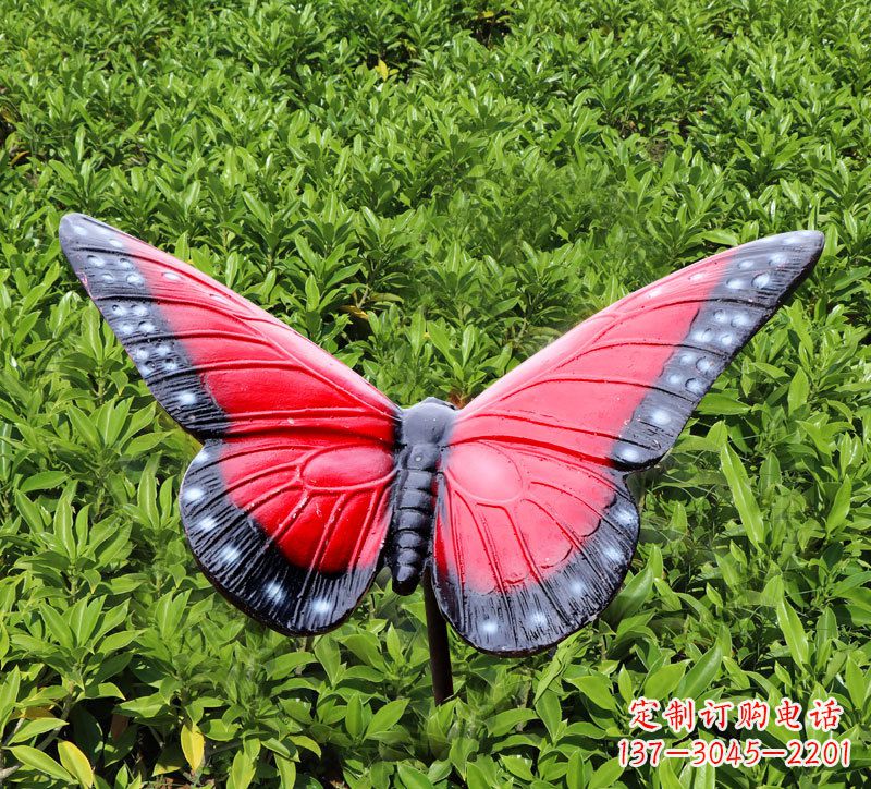 运城红色玻璃钢蝴蝶雕塑