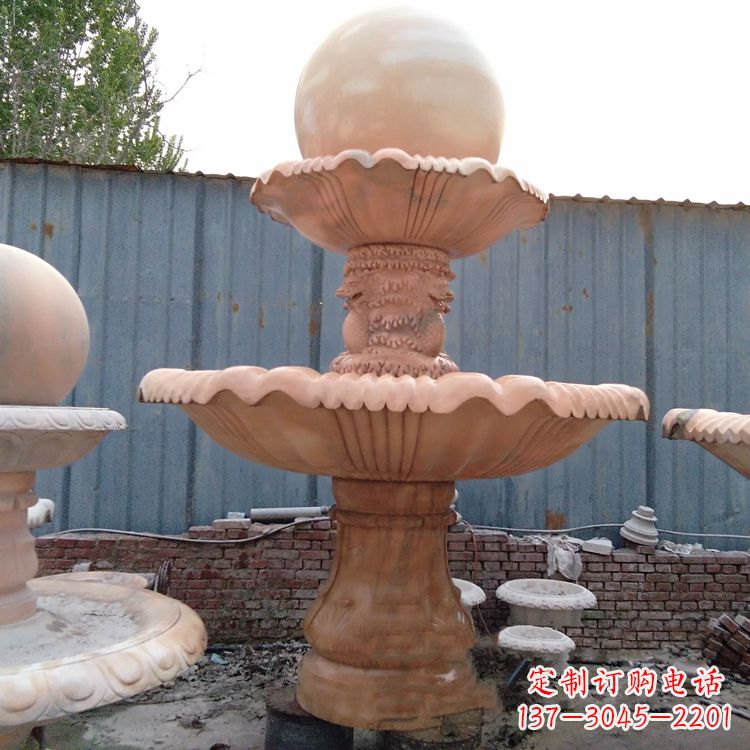 运城专业定制红色风水球雕塑定制