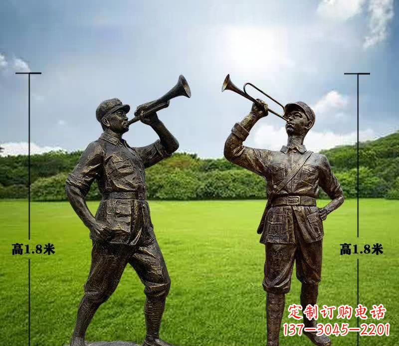 运城红色文化经典——红军铜雕
