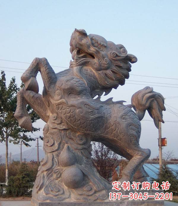 运城精美独特的麒麟神兽石雕