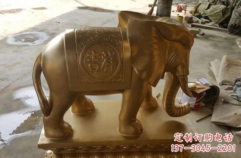 运城湖南玻璃钢仿铜大象雕塑，为您展示艺术之美