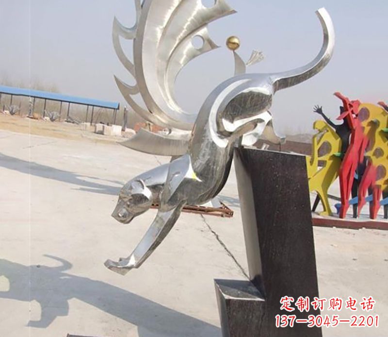 运城经典大气的不锈钢豹子雕塑