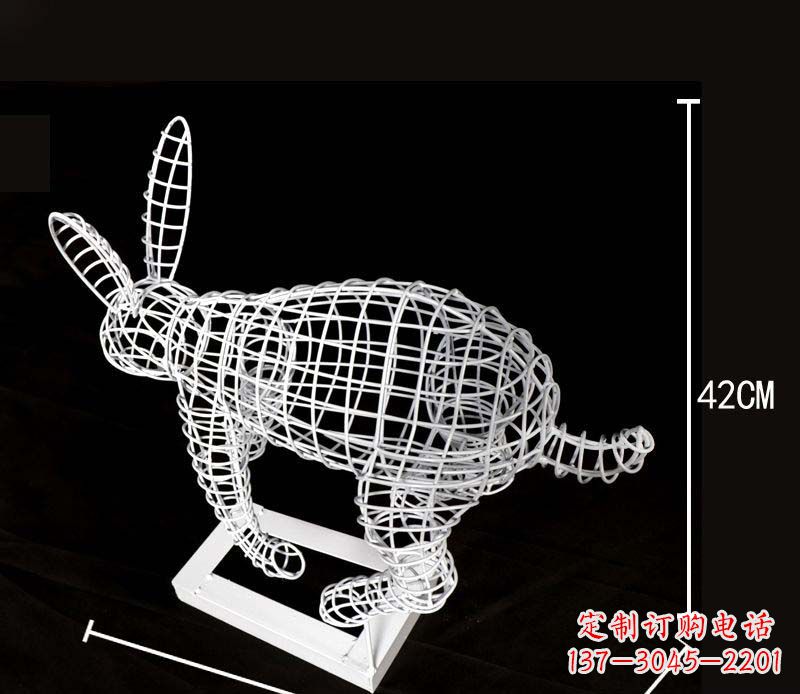 运城全新上市!不锈钢镂空兔子雕塑
