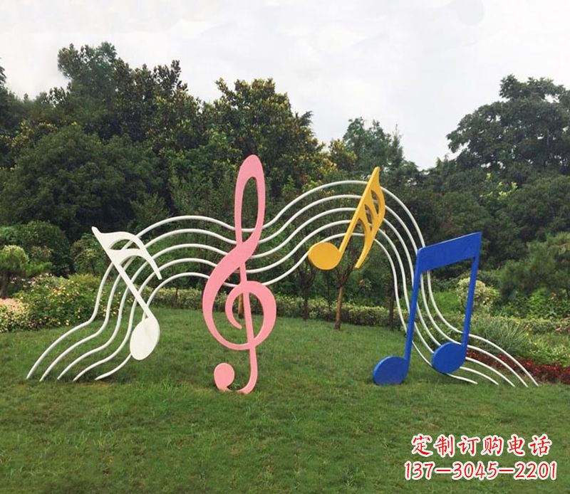 运城领雕塑:外观精美的不锈钢音符雕塑