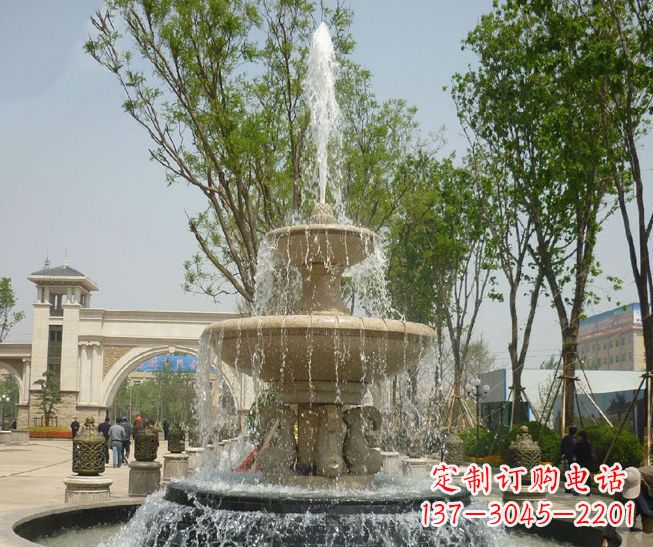 运城精美多层喷泉雕塑,营造出优美水乐园