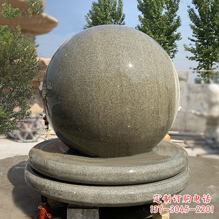 运城中领雕塑的花岗岩风水球雕塑是一种独特而优…