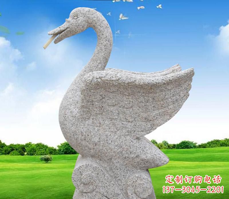 运城花岗岩艺术天鹅雕塑