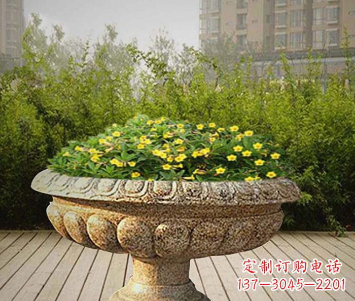 运城精美雕刻的花岗岩花盆驰骋提供
