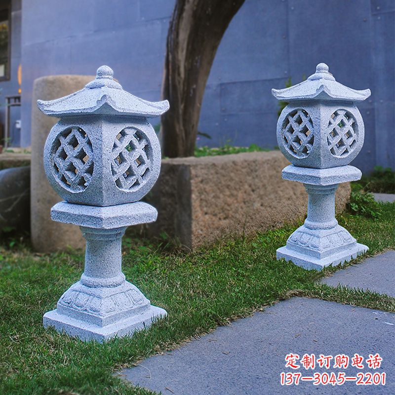运城花岗岩石灯笼雕塑——点缀家园，照亮晚宴