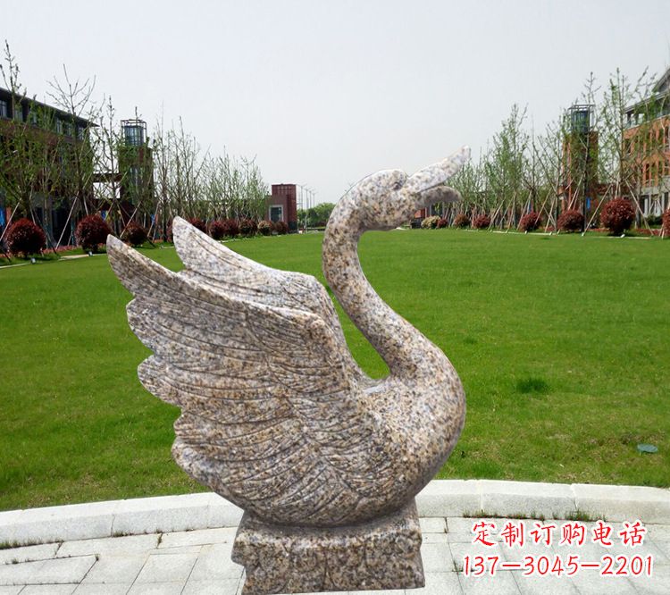 运城中领雕塑推出的浪漫喷水天鹅雕塑,它是一件…