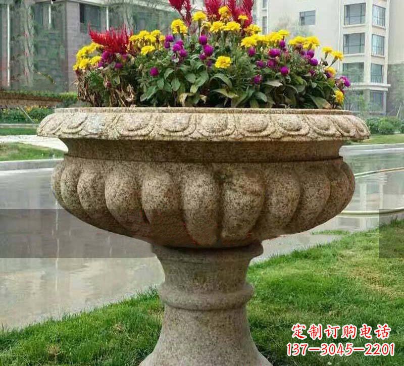 运城花岗岩小区花盆石雕,精美绝伦