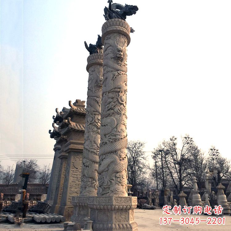 运城精致精美的华表柱石雕