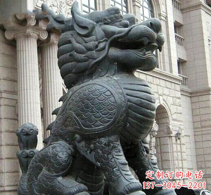 运城富有神韵的煞铜麒麟雕塑
