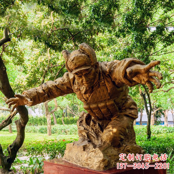 运城中领雕塑:黄继光铜雕著名抗战英雄雕像