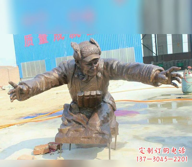 运城黄继光校园英雄铜雕:传承伟大精神