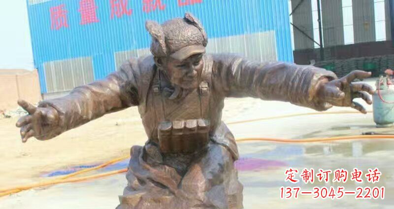 运城荣耀时刻,纪念经典——黄继光校园英雄人物铜雕