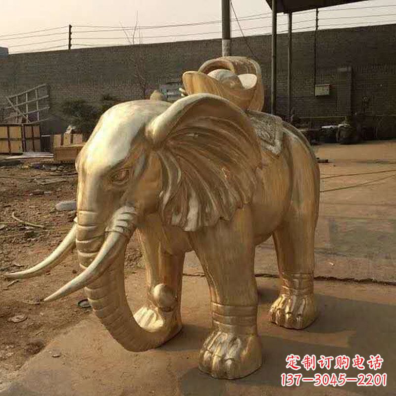运城为人民带来精美的黄铜大象雕塑