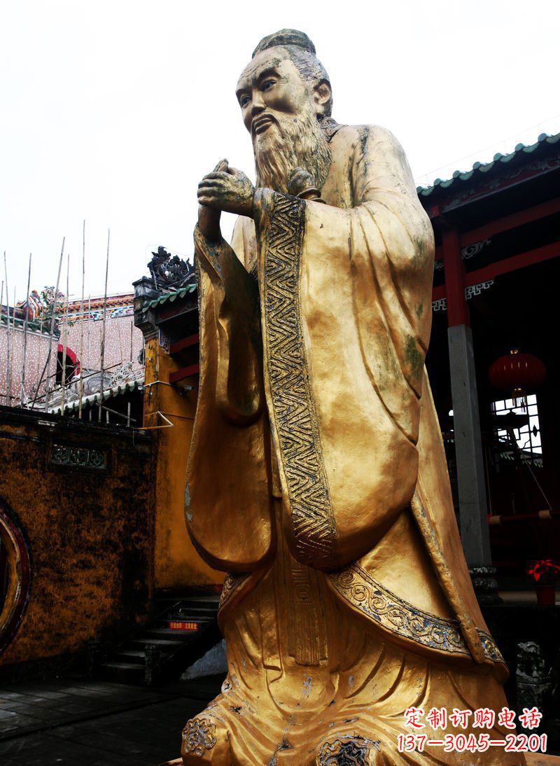 运城精致黄铜孔子雕塑，永久流传中华文化