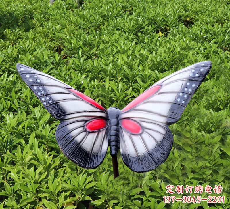 运城灰黑色仿真蝴蝶玻璃钢铸造雕塑
