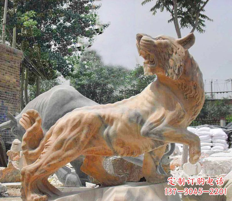 运城象征力量与尊贵的老虎石雕