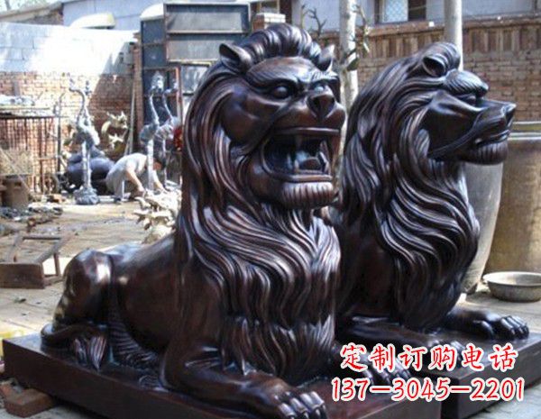 运城浓郁艺术气息的精美铜雕狮子