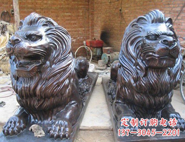 运城汇丰狮子铜雕塑是由中领雕塑制作的一款狮子…