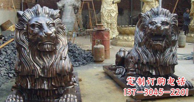 运城汇丰铜狮子雕塑,令人叹为观止