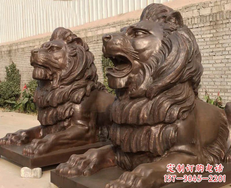 运城汇丰铜雕狮子,威武雄壮