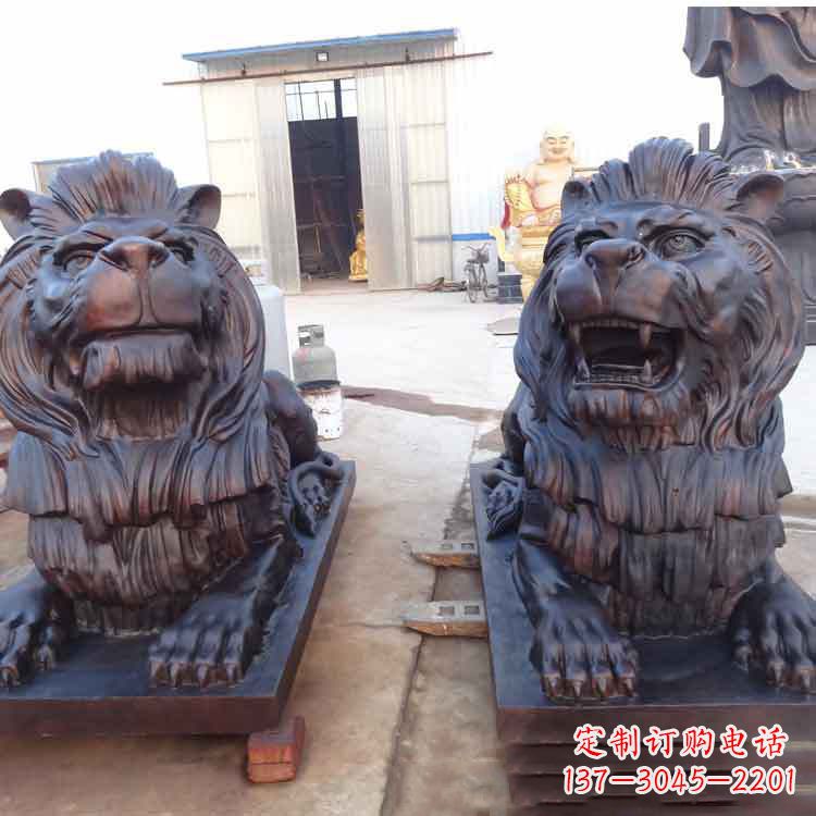 运城汇丰银行狮子雕塑,精美雕塑展示您的财富