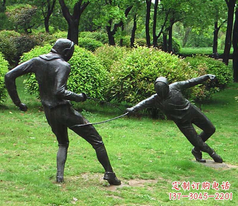 运城铜雕艺术，精美运动员雕塑