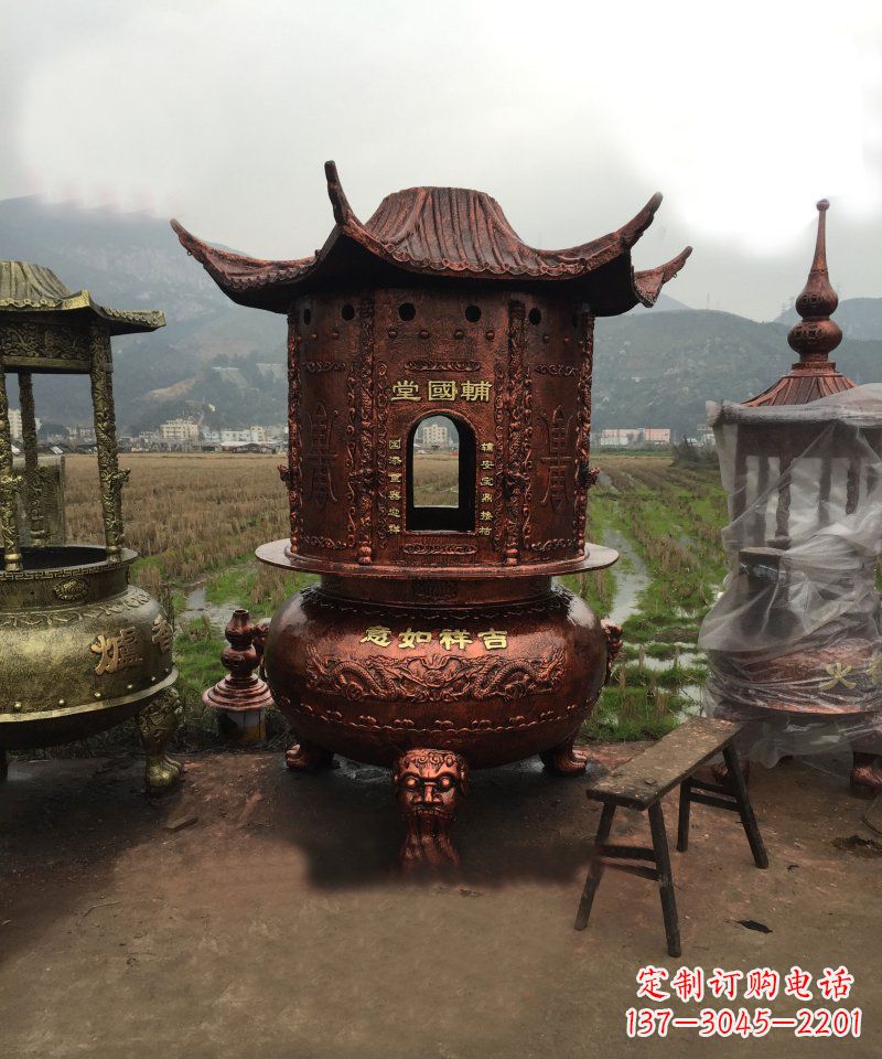 运城锻铜吉祥如意香炉雕塑