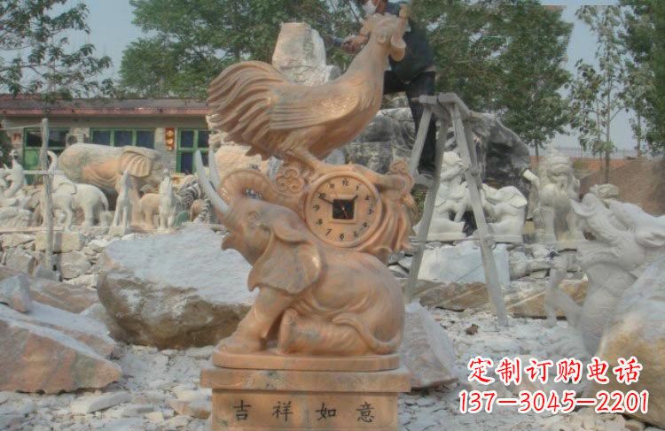 运城吉祥如意公鸡石雕