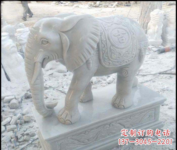 运城高端大象汉白玉雕塑