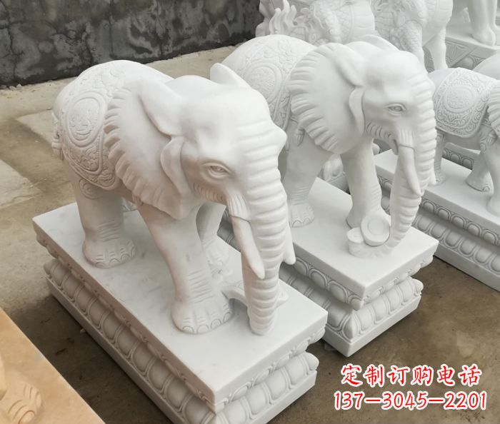 运城增添吉祥气息的玉质大象雕塑