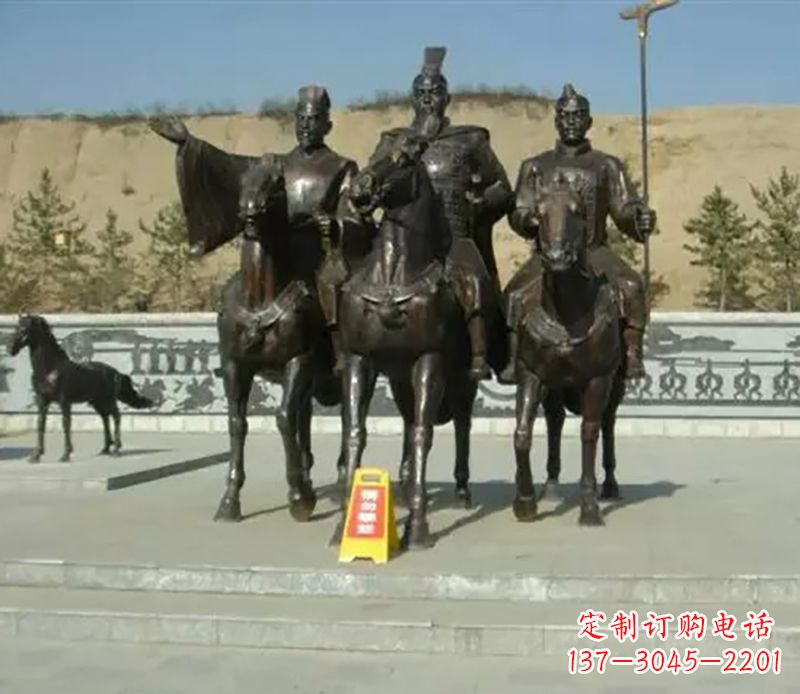 运城中领雕塑:骑马广场铜雕作品