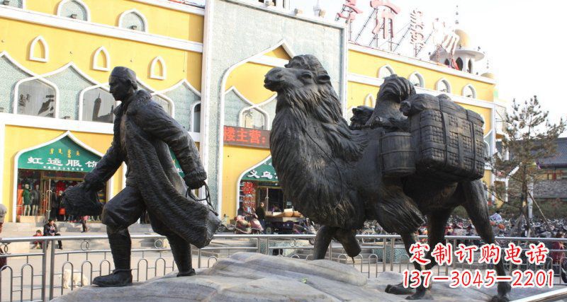 运城骆驼铜雕,让新疆风情永传